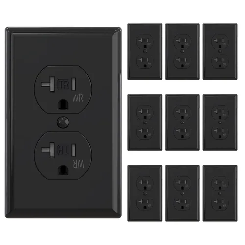 Miniatura 16 de ELEGRP Receptáculo dúplex de 20 amperios y 125 V, toma de corriente eléctrica estándar, resistente a manipulaciones TR y resistente a la intemperie