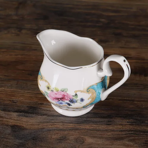 Miniatura 5 de fanquare Juego de té de rosa retro europeo de 15 piezas, juego de té de flora inglesa para adultos, juego de café de porcelana