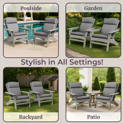Miniatura 5 de Lavish Home - Cojín para sillas de exteriores, 45 x 21.5 x 3 pulgadas, cojines para sillas de exteriores con respaldo alto para muebles de patio