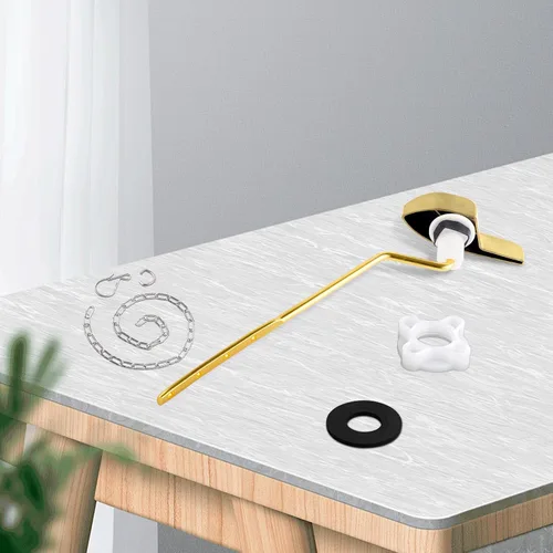 Miniatura 8 de Kit de repuesto universal de mango de inodoro dorado cepillado, mango de descarga de inodoro de montaje lateral/angular, compatible con Kohler