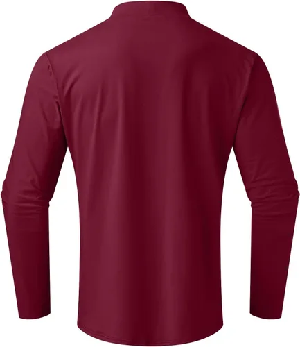 Miniatura 2 de Mens Flannel Shirts Long Sleeve Male Autumn and Winter Solid Color T Shirt Top Turtleneck Top Petite Mock