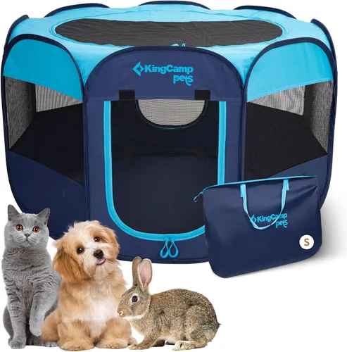 Miniatura 21 de KingCamp Tienda de campaña para perros, gran casa portátil para perros para interiores y exteriores con tela Oxford 600D y doble capa para perros
