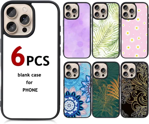 Miniatura 8 de Weewooday - 6 piezas de fundas para teléfono de sublimación en blanco DIY imprimibles antideslizantes a prueba de golpes personalizadas con prensa