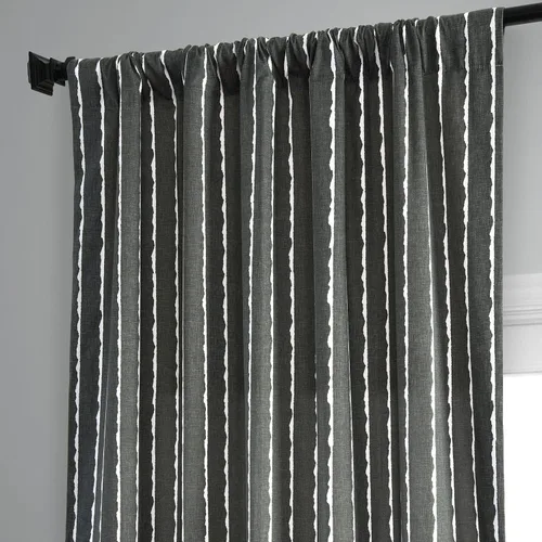 Miniatura 6 de HPD Half Price Drapes Cortinas abstractas con estampado a rayas de 108 pulgadas de largo, cortinas de algodón de lujo (1 panel), cortinas