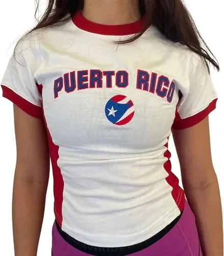 Miniatura 15 de Colombia Baby Tee Verano Crop Tops Y2k Ropa México Jersey 90s Graphic Tee 2000s Salir