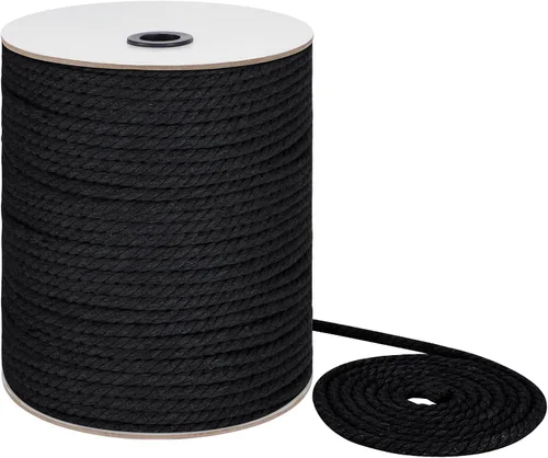Miniatura 14 de Cordón de macramé de 0.197 in x 164 yardas, cuerda de macramé 100% algodón natural Cuerda de algodón trenzado de 3 hebras para colgar plantas