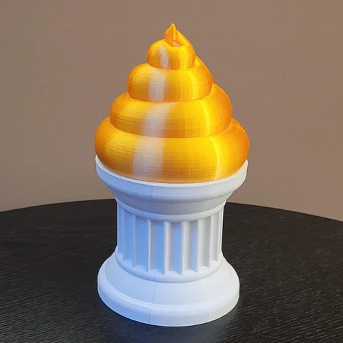 Miniatura 4 de Znet3D Poop Emoji Trophy – 6 pulgadas de alto en un pilar blanco – Premio y regalo perfecto – Hecho a mano con fabricación aditiva (oro seda)