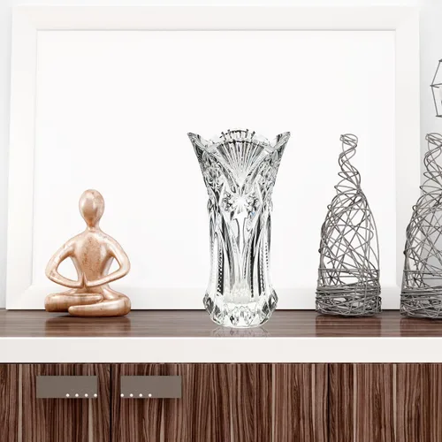 Miniatura 6 de CS - Jarrón de cristal de 12 pulgadas de alto, diseño de col, para flores y decoración. Bonita pieza brillante. Perfecto como regalo, adecuado