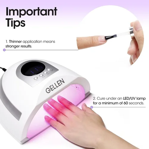 Miniatura 6 de GELLEN - Juego de capa base y capa superior de gel para uñas, 2 piezas de 18 ml, capa superior y base de gel de uñas de alta calidad, no necesita