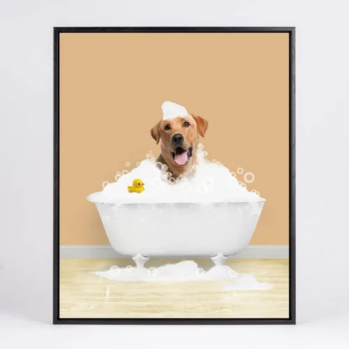 Miniatura 22 de Fotos personalizadas de mascotas en lienzo para pared Arte de baño personalizado Lindo perro gato en bañera Impresiones, divertidos animales Foto