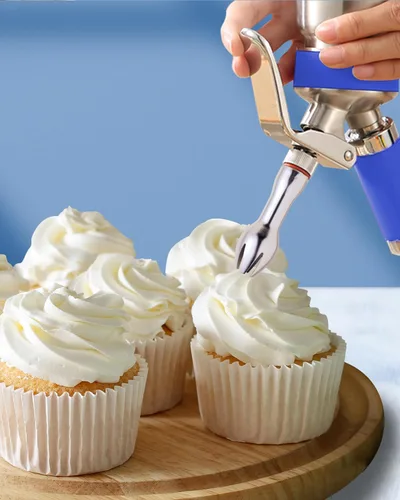 Miniatura 8 de Mosa Dispensador profesional de crema batida de acero inoxidable de 1 cuarto (1 litro), batidora de crema 3 en 1, máquina de preparación fría nitro