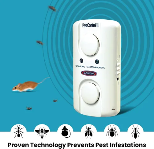 Miniatura 3 de PestContro Repelente electromagnético ultrasónico de plagas, control de insectos y roedores no letales, diseño de altavoz doble, tecnología