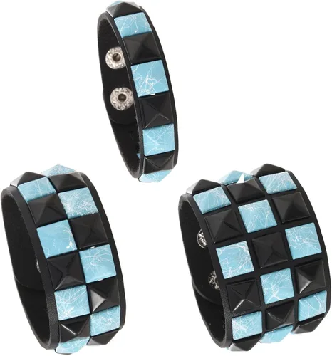 Miniatura 16 de 3 pulseras punk, pulseras de cuero con tachuelas, pulsera emo, pulseras góticas ajustables para hombres y mujeres