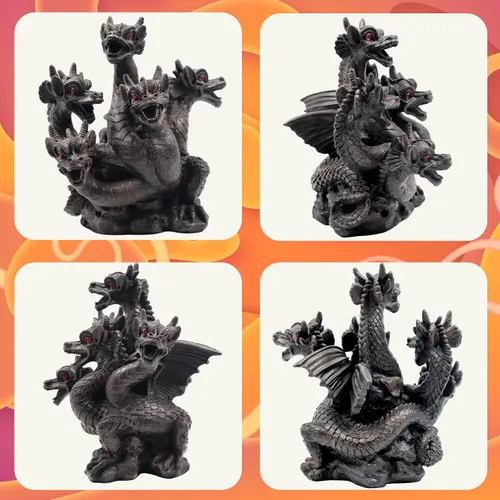 Miniatura 6 de Estatua decorativa de resina de dragón Hosley con quemador de conos de incienso de 21.6 cm de alto, ideal para aromaterapia y decoración de Dragón
