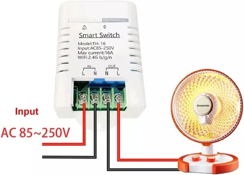Miniatura 3 de eWeLink - Interruptor inteligente de 16 A con monitoreo de temperatura y humedad, controlador de termostato WiFi compatible con Alexa Google Home