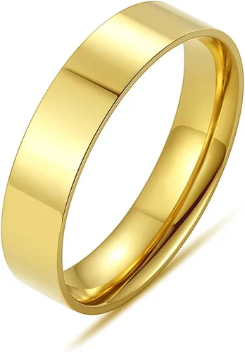 Miniatura 8 de Anillos chapados en oro de 14 quilates, anillos modernos de oro de banda ancha, anillos gruesos para mujeres y hombres