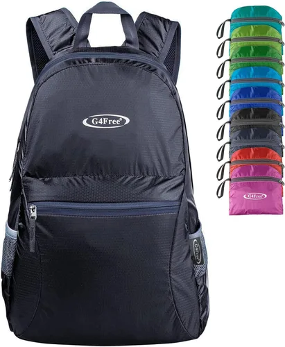 Miniatura 26 de G4Free Mochila ligera plegable de 20L, mochila de senderismo para viajes, mochila de día plegable para hombres y mujeres Naranja