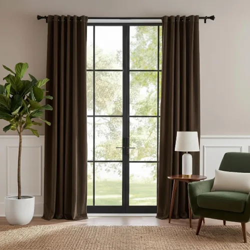 Miniatura 34 de RYB HOME Cortinas de terciopelo beige camello 84 pulgadas, cortinas gruesas de terciopelo para oscurecer la habitación para decoración de granja