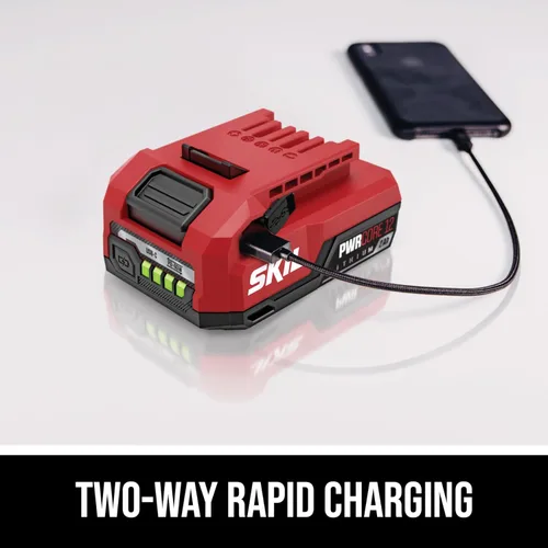 Miniatura 7 de SKIL Juego de llaves de trinquete inalámbricas sin escobillas de 12 V, de 3/8 pulgadas, incluye batería USB-C de 2.0 Ah y cargador de 20 W