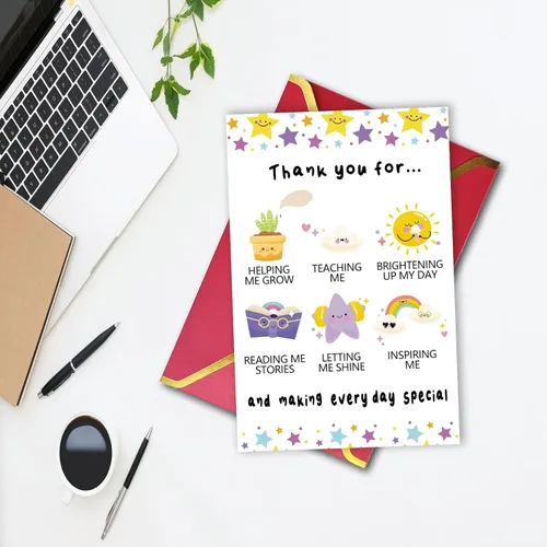 Miniatura 4 de Ziwenhu Bonita tarjeta de agradecimiento para profesores, preciosa tarjeta de agradecimiento para mujeres y hombres, regalos de agradecimiento