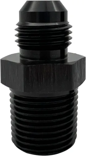 Miniatura 44 de Adaptador de tubo de manguera de combustible de aluminio recto 16AN acampanado a 3/4" NPT macho Unión de rosca negro
