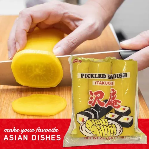 Miniatura 6 de Shirakiku Takuwan de rábano en escabeche Pepinillo japonés con sulfitos Ideal para sushi asiático, cajas Bento, sándwiches y ensaladas