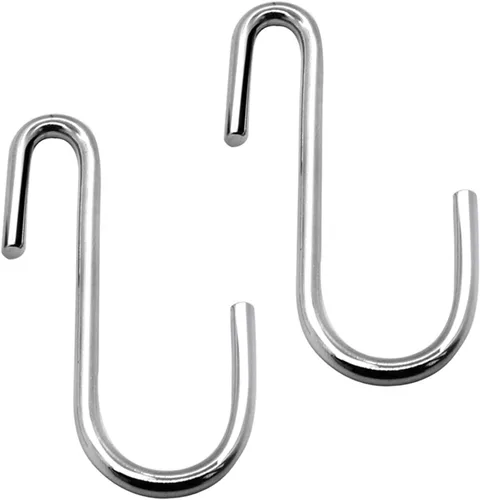 Miniatura 13 de YourGift Paquete de 6 ganchos en S extralargos y resistentes de 10 pulgadas para plantas colgantes, armario, flores, canastas, jardín, patio, Negro