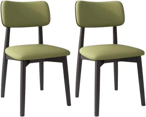 Miniatura 37 de YVYKFZD Solid Wood Dining Chairs, Kitchen Chairs Set with Curved Backrest, Leather Upholstered Dining Room Chair, Armless Living Room Chair, for