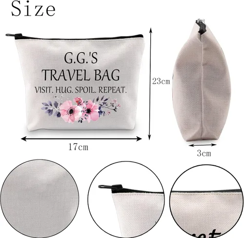 Miniatura 6 de POFULL Regalo GG para abuela, bolsa de viaje de G.G.'S, bolsa de viaje para visitar, abrazo, repetición, bolsa de cosméticos de viaje, regalo