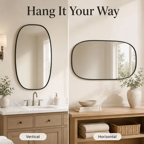 Miniatura 7 de USHOWER Black Oval Arch Bathroom Mirrors for Over Sink, 20x30 Inch Bathroom Vanity Mirror for Bathroom, Bedroom, Vanity, Entryway, Aluminium Frame