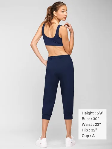 Miniatura 4 de STELLE - Pantalones capri para mujer de algodón con cordón cómodo con bolsillos