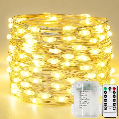 Miniatura 30 de 30LED Acorn Fairy Lights Battery Operated Fall String Lights Indoor Decor Remote Control, 8 Lighting Modes, IP44 Waterproof, Timer & Dimmable
