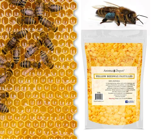 Miniatura 5 de Aroma Depot Pellets de cera de abeja amarilla de 4 onzas, 100% cera de abejas pura natural, 3 filtradas, ideal para piel, cara y cuerpo, ideal
