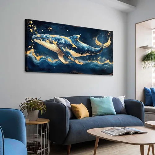Miniatura 13 de JEAWA Arte de Pared en Lienzo Grande - Pintura Abstracta de 24x48 Pulgadas en Tela, Imágenes Texturizadas de Montañas como Regalos para Amigos