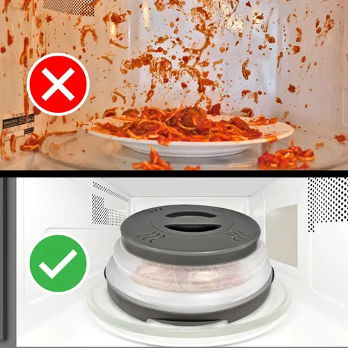 Miniatura 4 de Tapa magnética para microondas Hover Cover con agarre magnético de alta potencia, el agarre magnético más fuerte, tapa de alimentos plegable de 12