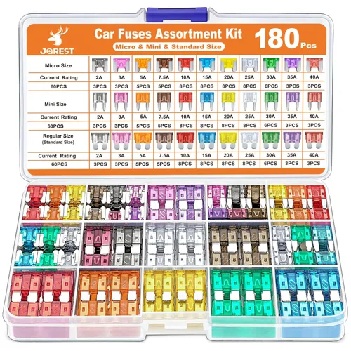 Miniatura 21 de Fusibles de automóvil 168 piezas, kit surtido de Jorest 114 fusibles de hoja mini automotriz + 54 fusibles automáticos estándar + 1 extractor