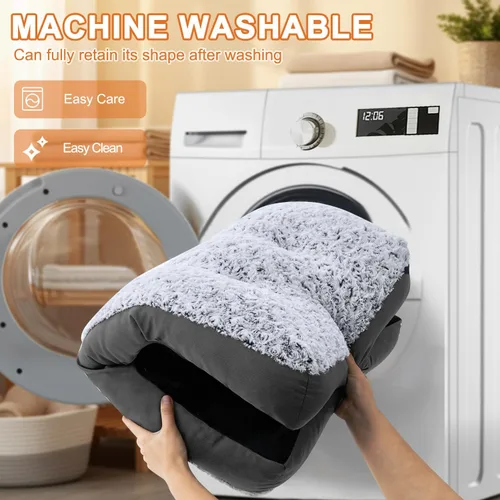 Miniatura 5 de POCBLUE Cama lavable de lujo para perros pequeños, tapete para jaula de perro de 23 pulgadas, almohadilla cómoda y esponjosa para perrera, Gris