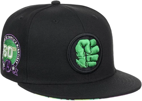 Miniatura 3 de Marvel 60th Anniversary Comic UV Adjustable Snapback Flat Bill Cap blk