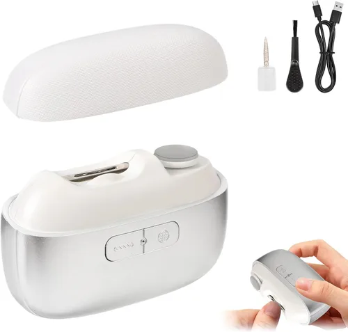 Miniatura 8 de Cortauñas eléctrico mejorado, cortaúñas inteligente, cortaúñas eléctrico automático 3 en 1 con pulido, con luz LED y almacenamiento de restos