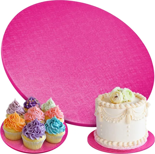 Miniatura 10 de Tablas para Pasteles - Paquete de 4, 12 pulgadas, Azul - Bases Redondas Reutilizables para Pasteles para Postres Espectaculares - Bases de Cartón
