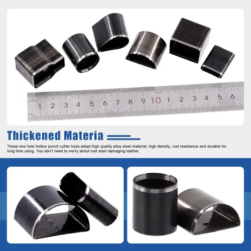 Miniatura 4 de Glarks Kit de herramientas de cortador de perforador hueco de 55 piezas, incluye 52 formas de un agujero, cuchillo de trinchar con 5 cuchillas, un