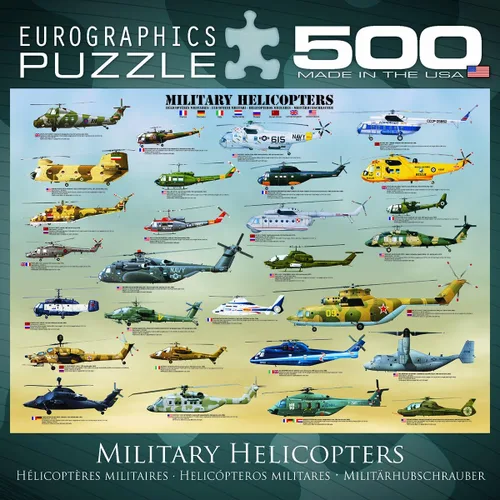 Miniatura 4 de EuroGraphics - Rompecabezas Helicópteros Militares, 500 piezas