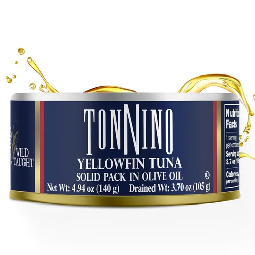 Miniatura 2 de Tonnino Filetes de atún bajo en calorías y sin gluten Canend de atún premium en aceite de oliva, 4 onzas [paquete de 12]