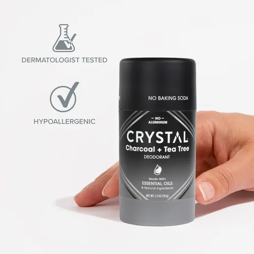 Miniatura 6 de Crystal Deodorant - Desodorante natural de magnesio en barra sólida, carbón y árbol de té, 2.5 onzas (paquete de 2)