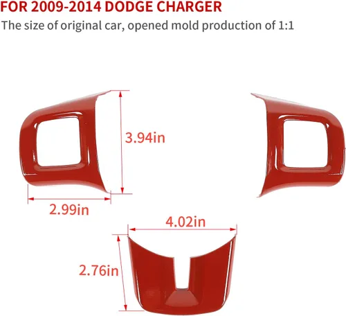 Miniatura 6 de Linskip Moldura para volante compatible con Dodge Challenger/Charger/Durango/Dart 2009-2014 y Journey 2013-2022, funda para volante para accesorios
