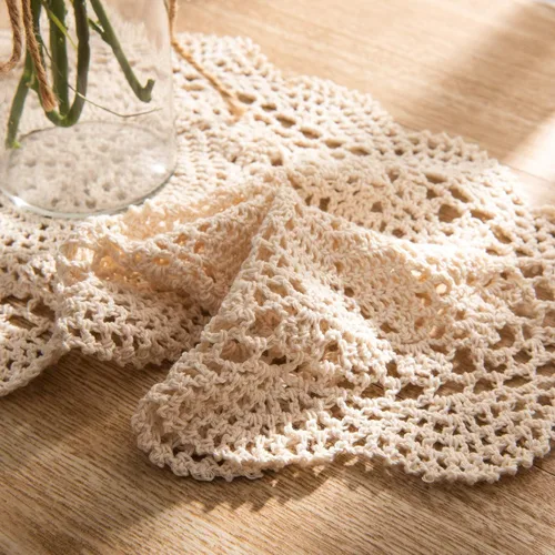 Miniatura 5 de Eiyye Doilies rectangulares hechos a mano, 2 piezas hechas a mano de algodón de ganchillo, manteles individuales de mesa de ganchillo de 10.6 x 16.9