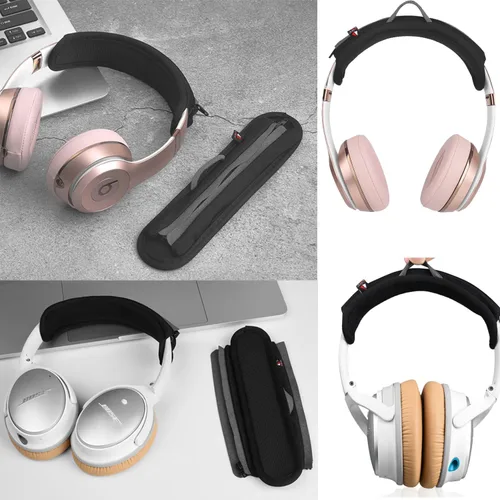 Miniatura 2 de Protector de cojín de repuesto para Bose, ATH, V-Moda Crossfade LP, Sony, Beats, funda para diadema de auriculares, color negro (negro)