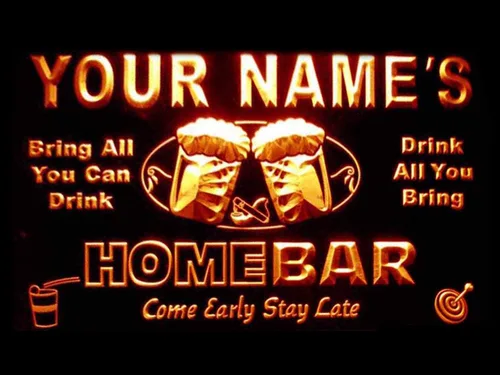 Miniatura 17 de Letrero luminoso Custom Home Bar Beer de neón; personalizado con nombre Blanco