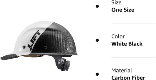 Miniatura 2 de LIFT Safety DAX Fifty 50 - Gorra de fibra de carbono estilo tapa dura compatible con ANSI, 6 puntos mejorados, suspensión mejorada corona triple