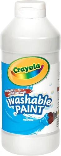 Pintura lavable Crayola, blanca, 16 oz. Blanco